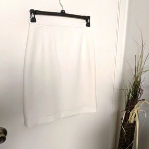 White taylored pencil skirt